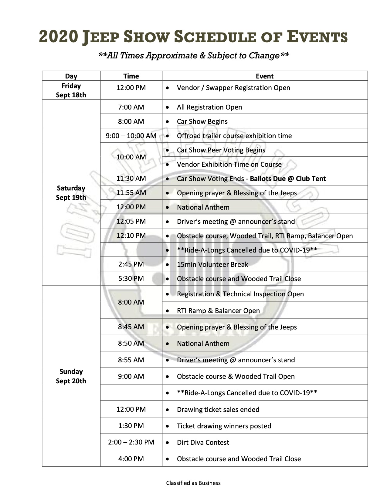 Schedule Iowa All Breeds Jeep Show